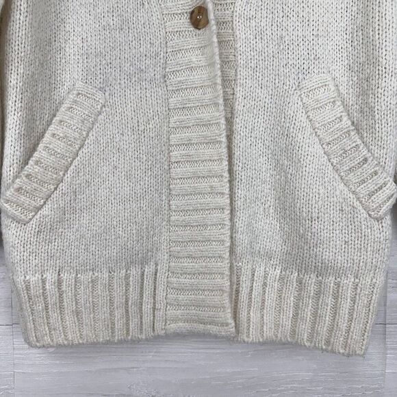 Faherty Stella Long Line Cardigan Women XS Wool Alpaca Cable Knit Ivory Cream - Picture 6 of 16